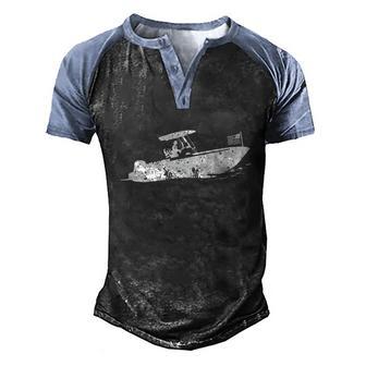 Center Console Boat American Flag Motorboat Fishing Boat Graphic Design Printed Casual Daily Basic Men's Henley Shirt Raglan Sleeve 3D Print T-shirt - Thegiftio UK