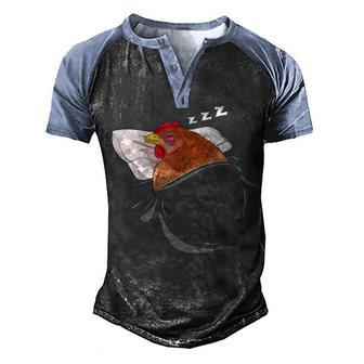 Chicken Sleeping Pajamas Nap Men's Henley Shirt Raglan Sleeve 3D Print T-shirt - Thegiftio UK