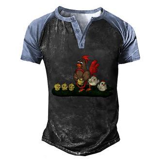 Chickens Graphic Design Printed Casual Daily Basic V2 Men's Henley Shirt Raglan Sleeve 3D Print T-shirt - Thegiftio UK