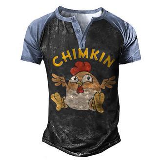 Chimkin Funny Chicken Meme Men's Henley Shirt Raglan Sleeve 3D Print T-shirt - Thegiftio UK