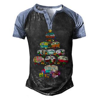 Christmas Camping Lover X Mas Camping Truck Tree Camper Gift Men's Henley Shirt Raglan Sleeve 3D Print T-shirt - Thegiftio UK