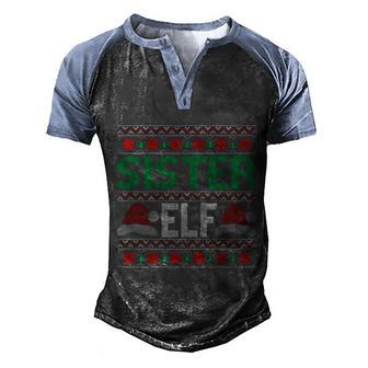 Christmas Sister Elf Ugly Christmas Sweater Graphic Design Printed Casual Daily Basic Men's Henley Shirt Raglan Sleeve 3D Print T-shirt - Thegiftio UK