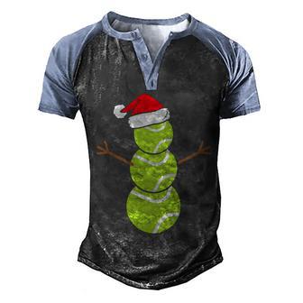 Christmas Snowman Tennis Santa Hat Xmas Graphic Design Printed Casual Daily Basic Men's Henley Shirt Raglan Sleeve 3D Print T-shirt - Thegiftio UK