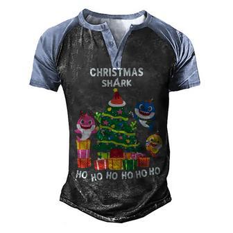 Christmas Tree Shark Funny Gift T Men's Henley Shirt Raglan Sleeve 3D Print T-shirt - Thegiftio UK