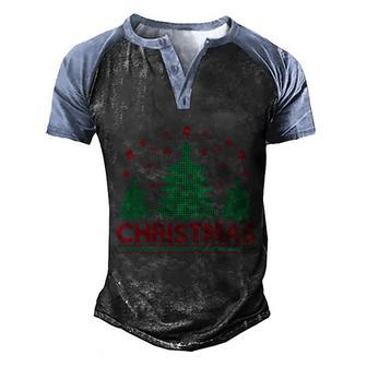 Christmas Tree Ugly Christmas Sweater Graphic Design Printed Casual Daily Basic Men's Henley Shirt Raglan Sleeve 3D Print T-shirt - Thegiftio UK