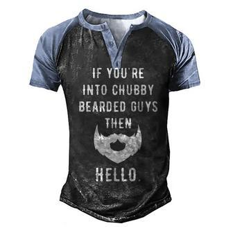 Chubby Bearded Guys Men's Henley Shirt Raglan Sleeve 3D Print T-shirt - Seseable