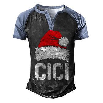 Cici Santa Christmas Family Xmas Gifts Men's Henley Shirt Raglan Sleeve 3D Print T-shirt - Thegiftio UK