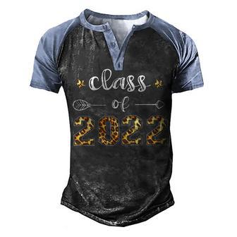 Class Of 2022 Leopard Print Senior Men's Henley Shirt Raglan Sleeve 3D Print T-shirt - Thegiftio UK