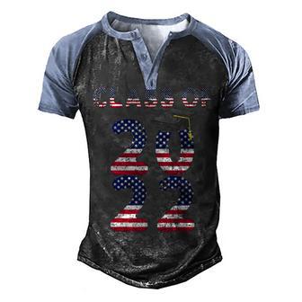 Class Of 2022 Senior American Flag Men's Henley Shirt Raglan Sleeve 3D Print T-shirt - Thegiftio UK