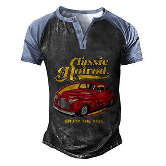 Classic Hotrod Graphic Design Printed Casual Daily Basic Men's Henley Shirt Raglan Sleeve 3D Print T-shirt - Thegiftio UK