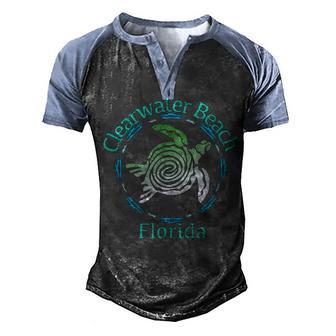 Clearwater Beach Vintage Tribal Turtle Gift T Men's Henley Shirt Raglan Sleeve 3D Print T-shirt - Thegiftio UK