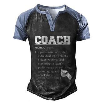 Coach Definition Tshirt Funny Coach Graphic Design Printed Casual Daily Basic V2 Men's Henley Shirt Raglan Sleeve 3D Print T-shirt - Thegiftio UK