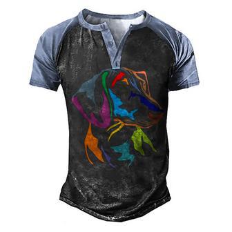 Colorful Dachshund 1 Graphic Design Printed Casual Daily Basic Men's Henley Shirt Raglan Sleeve 3D Print T-shirt - Thegiftio UK