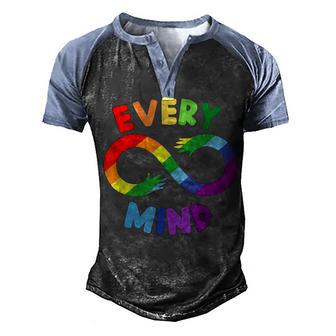 Colorful Neurodiversity Gift T Men's Henley Shirt Raglan Sleeve 3D Print T-shirt - Thegiftio UK