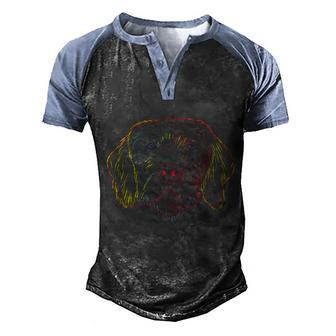 Colourful Dog Pudelpointer Funny Gift Graphic Design Printed Casual Daily Basic Men's Henley Shirt Raglan Sleeve 3D Print T-shirt - Thegiftio UK