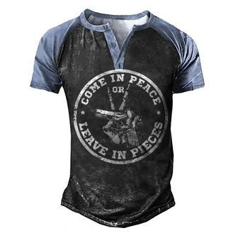 Come In Piece Men's Henley Shirt Raglan Sleeve 3D Print T-shirt - Seseable