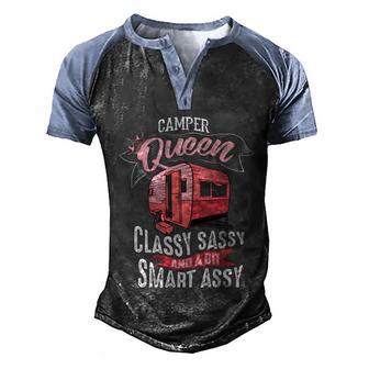 Cool Camper Queen Classy Sassy Smart Assy Funny Camping Gift Men's Henley Shirt Raglan Sleeve 3D Print T-shirt - Monsterry