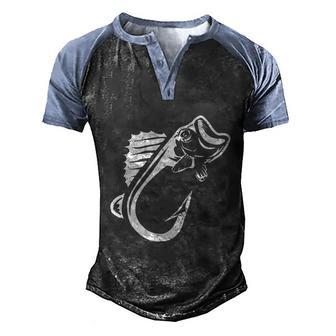 Cool Fishing Hook Fish Walleye Fishing Hooks Fisherman Graphic Design Printed Casual Daily Basic Men's Henley Shirt Raglan Sleeve 3D Print T-shirt - Thegiftio UK