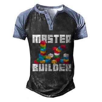 Cool Master Builder Funny Building Blocks Gift Gift Graphic Design Printed Casual Daily Basic V2 Men's Henley Shirt Raglan Sleeve 3D Print T-shirt - Thegiftio UK