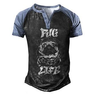 Cool Pug Life Graphic Design Printed Casual Daily Basic Men's Henley Shirt Raglan Sleeve 3D Print T-shirt - Thegiftio UK