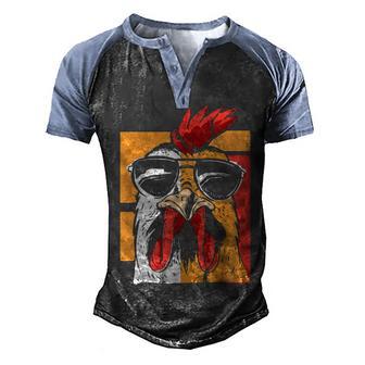 Cool Rooster Wearing Sunglasses 1 Men's Henley Shirt Raglan Sleeve 3D Print T-shirt - Thegiftio UK