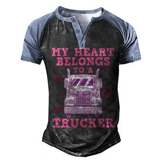 Cool Truckers Wife Gift For Women Funny Truck Driver Girl Men's Henley Shirt Raglan Sleeve 3D Print T-shirt - Thegiftio UK