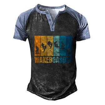 Cool Wakeboarding Design Graphic Design Printed Casual Daily Basic Men's Henley Shirt Raglan Sleeve 3D Print T-shirt - Thegiftio UK