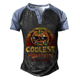 Coolest Pumpkin In The Patch Funny Coolest Pumpkin In The Patch Halloween Costum Men's Henley Shirt Raglan Sleeve 3D Print T-shirt - Thegiftio UK