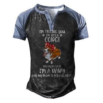 Corgi Cute Mom Dog T Men's Henley Shirt Raglan Sleeve 3D Print T-shirt - Thegiftio UK