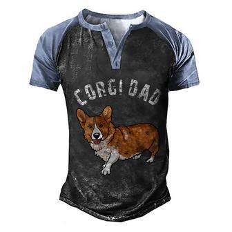 Corgi Dad Love Corgi Dad Dog Dad Graphic Design Printed Casual Daily Basic Men's Henley Shirt Raglan Sleeve 3D Print T-shirt - Thegiftio UK