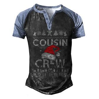 Cousin Crew Santa T Christmas Family Matching Pajamas Men's Henley Shirt Raglan Sleeve 3D Print T-shirt - Thegiftio UK