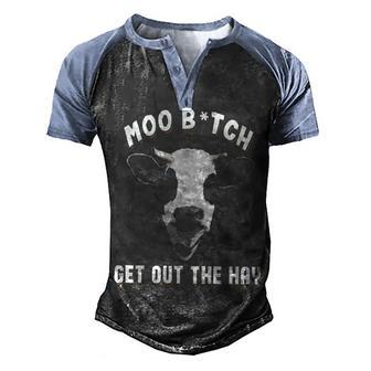 Cow Funny Animal Love Cows Farm Farmer Perfect Moo Gift Idea Men's Henley Shirt Raglan Sleeve 3D Print T-shirt - Thegiftio UK