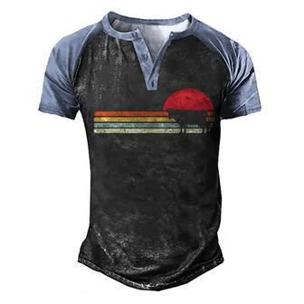 Cow Retro Style V2 Men's Henley Shirt Raglan Sleeve 3D Print T-shirt - Thegiftio UK