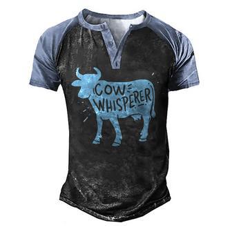 Cow Whisperer Cow Farmer & Rancher Gift Men's Henley Shirt Raglan Sleeve 3D Print T-shirt - Thegiftio UK