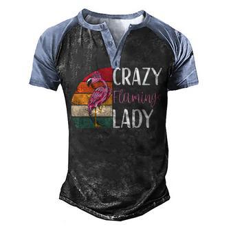 Crazy Flamingo Lady Retro Mom Flamingo Apparel For Women Men's Henley Shirt Raglan Sleeve 3D Print T-shirt - Thegiftio UK