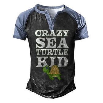 Crazy Sea Turtle Kid Sea Turtles Awareness Environment Graphic Design Printed Casual Daily Basic Men's Henley Shirt Raglan Sleeve 3D Print T-shirt - Thegiftio UK