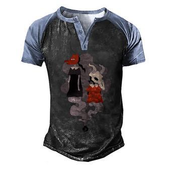 Creepy Halloween Graphic Design Printed Casual Daily Basic V2 Men's Henley Shirt Raglan Sleeve 3D Print T-shirt - Thegiftio UK