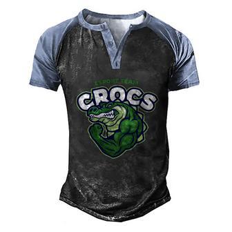 Crocodile Muscle Graphic Design Printed Casual Daily Basic Men's Henley Shirt Raglan Sleeve 3D Print T-shirt - Thegiftio UK