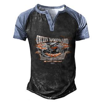 Cruising Woodward Hotrod Power Graphic Design Printed Casual Daily Basic Men's Henley Shirt Raglan Sleeve 3D Print T-shirt - Thegiftio UK
