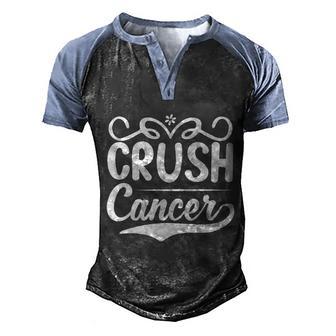 Crush Cancer Breast Cancer Graphic Design Printed Casual Daily Basic V2 Men's Henley Shirt Raglan Sleeve 3D Print T-shirt - Thegiftio UK