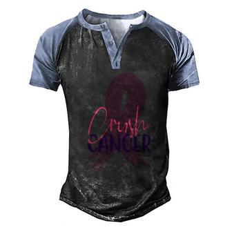 Crush Cancer Pink Ribbon Breast Cancer Graphic Design Printed Casual Daily Basic V3 Men's Henley Shirt Raglan Sleeve 3D Print T-shirt - Thegiftio UK