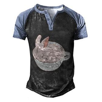 Cute Bunny Coffee Monday Rabbit Gift Graphic Design Printed Casual Daily Basic Men's Henley Shirt Raglan Sleeve 3D Print T-shirt - Thegiftio UK