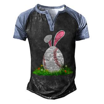 Cute Easter Baseball Bunny Ears Egg Men's Henley Shirt Raglan Sleeve 3D Print T-shirt - Thegiftio UK