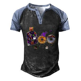 Cute Funny Halloween Boo Donuts Graphic Design Printed Casual Daily Basic V2 Men's Henley Shirt Raglan Sleeve 3D Print T-shirt - Thegiftio UK