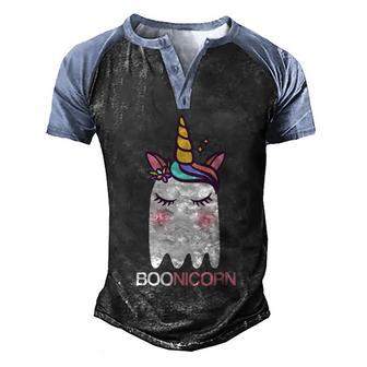 Cute Halloween Funny Halloween Day Boonicorn Halloween Unicorn Ghost Men's Henley Shirt Raglan Sleeve 3D Print T-shirt - Thegiftio UK