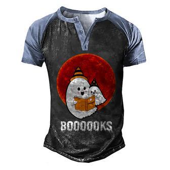 Cute Halloween Funny Halloween Day Boooooks Funny Cute Halloween Book Men's Henley Shirt Raglan Sleeve 3D Print T-shirt - Thegiftio UK