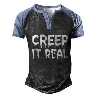 Cute Halloween Funny Halloween Day Creep It Real Graphic Design Printed Casual Daily Basic Men's Henley Shirt Raglan Sleeve 3D Print T-shirt - Thegiftio UK