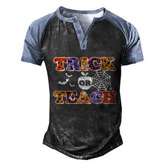 Cute Halloween Funny Halloween Day Cute Halloween Trick Or Teach Teacher Men's Henley Shirt Raglan Sleeve 3D Print T-shirt - Thegiftio UK