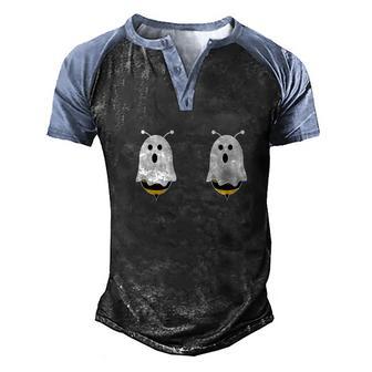 Cute Halloween Funny Halloween Day Funny Boo Bees Couples Halloween Costume Men's Henley Shirt Raglan Sleeve 3D Print T-shirt - Thegiftio UK