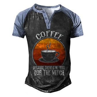 Cute Halloween Funny Halloween Day Funny Coffee Halloween Coffee Vintage Coff Men's Henley Shirt Raglan Sleeve 3D Print T-shirt - Thegiftio UK